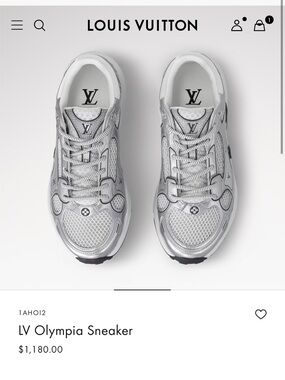 Louis Vuitton Silver and Gray LV Olympia Women's Sneakers